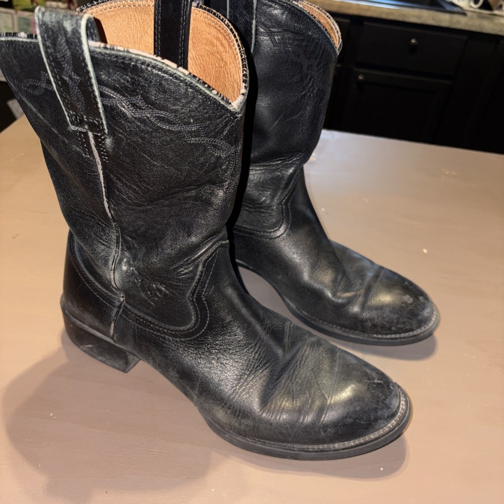 Ariat Mens Heritage Pull On Roper Boot 10.5 D Cowboy Black Leather 35501